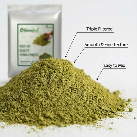 مسحوق أوراق الحناء بجودة فن الجسم الطبيعي / مهندي لليد (فلتر ثلاثي) 1 كجم