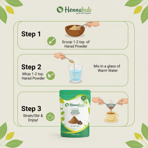 Hennahub Harad Powder (Food Grade) 100gm Pack | Pure Terminalia chebula Fruit Powder