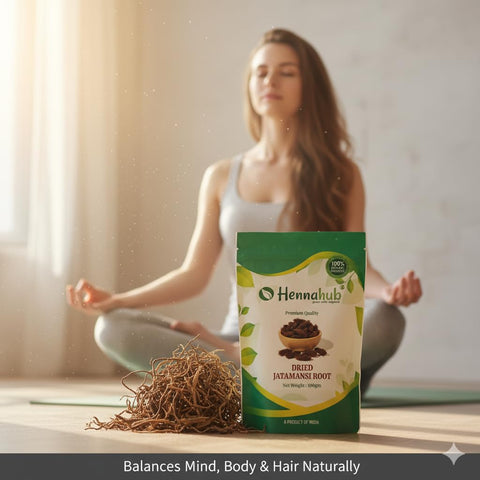 Hennahub Whole Dried Raw Jatamansi Roots (Sabut) 100gm Pack | 100% Natural Spikenard Root | Ayurvedic Herb for Stress Relief, Hair Growth & Sleep Support