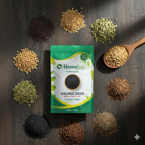 Hennahub Kalonji Seeds 100gm | Pure Nigella Sativa Seeds / Black Seeds / Kalwanji / Kalojeera | Premium Food Grade Black Cumin