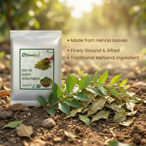 مسحوق أوراق الحناء بجودة فن الجسم الطبيعي / مهندي لليد (فلتر ثلاثي) 1 كجم