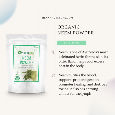 Organic Neem Powder for Face Care, 200gm - hennahubstore